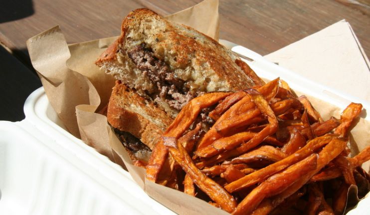 sandwich and fries